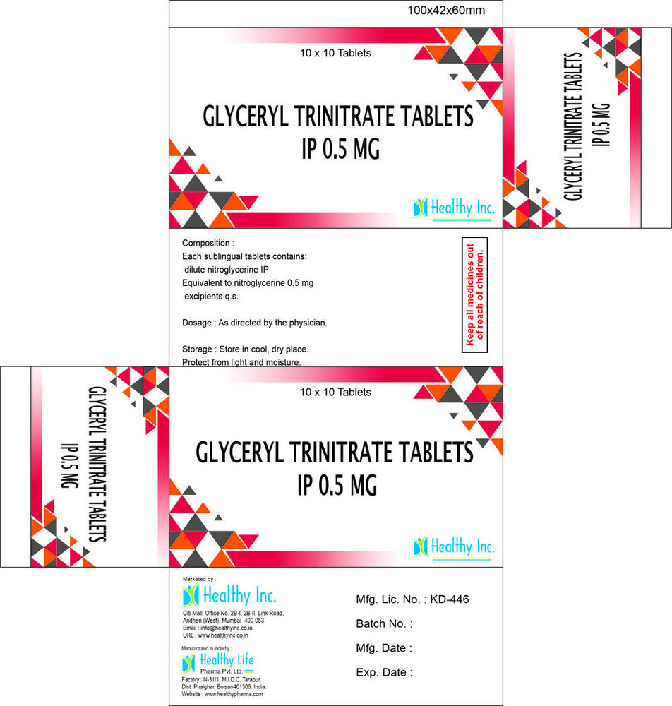 Glycerl Trinitrate Tablets