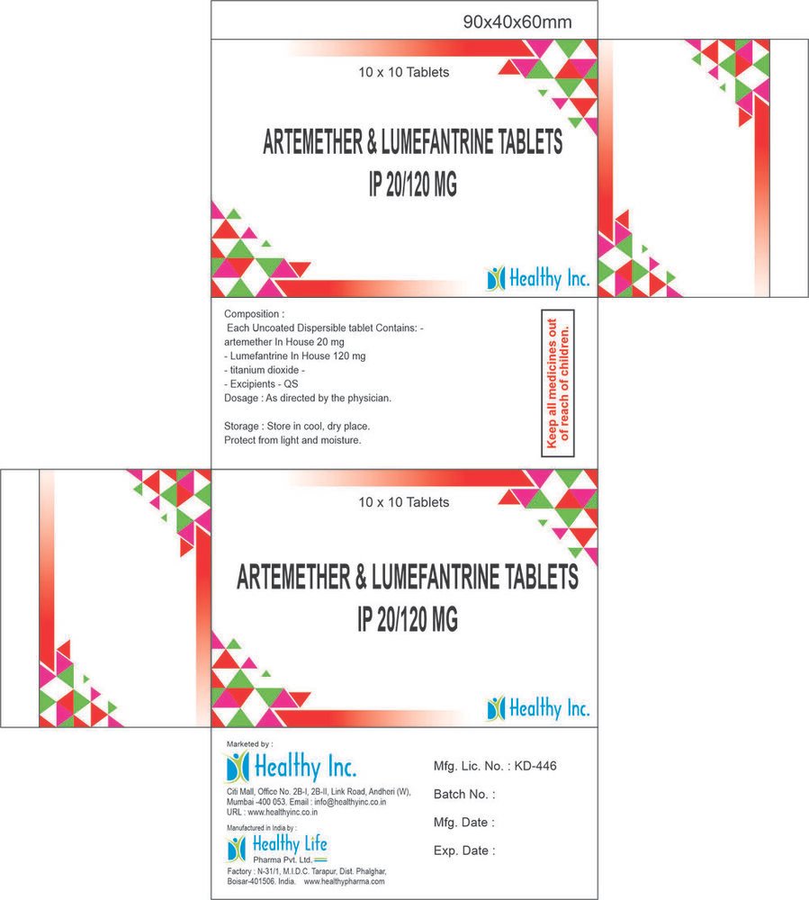 Artemether and Lumefantrine Tablets