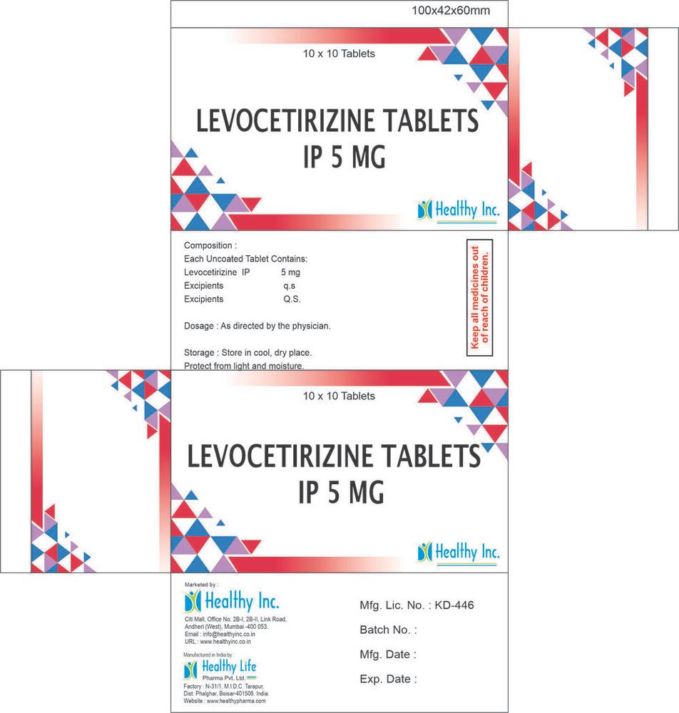 Levocetirizine Tablets product pack