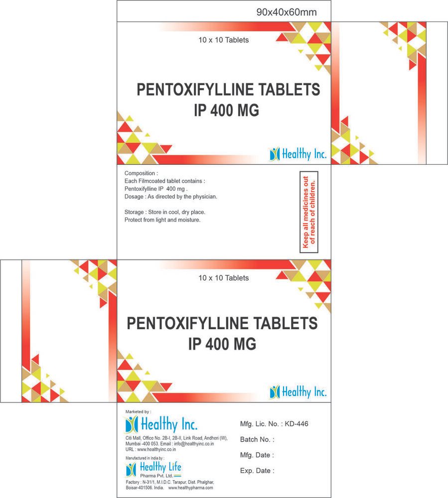 Pentoxifylline Tablets – Manufacturer & Exporter India