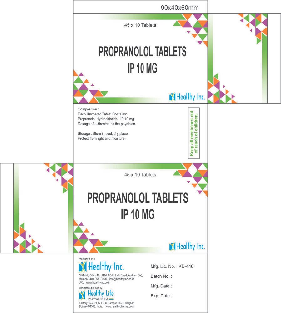 Propranolol Tablets BP & – Manufacturer India